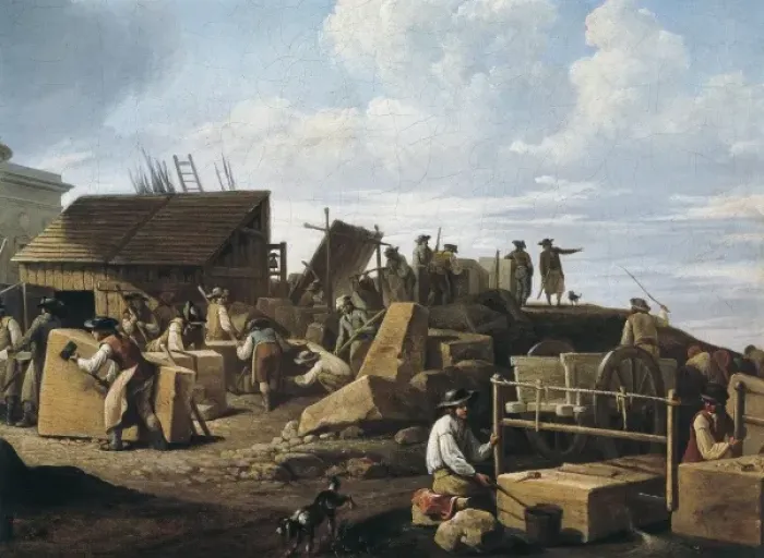 Framed Print : Quarry. French School (18th c. ). Oil on canvas Framed Print : Quarry. French School (18th c. ). Oil on canvas