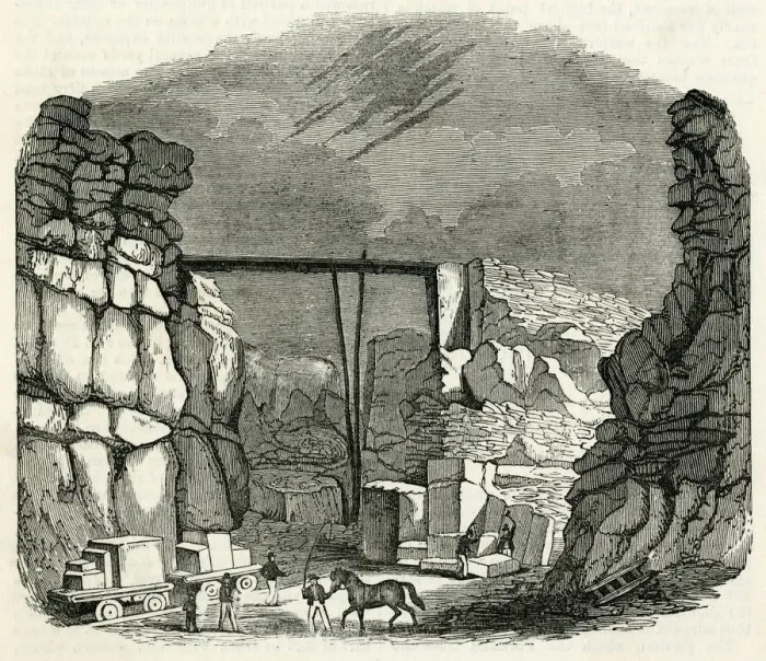 Framed Print : QUARRYING AT PORTLAND Framed Print : QUARRYING AT PORTLAND