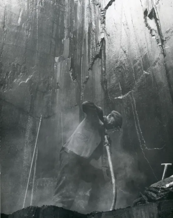 Framed Print : Quarryman drilling, Penyrorsedd Slate Quarry, North Wales Framed Print : Quarryman drilling, Penyrorsedd Slate Quarry, North Wales