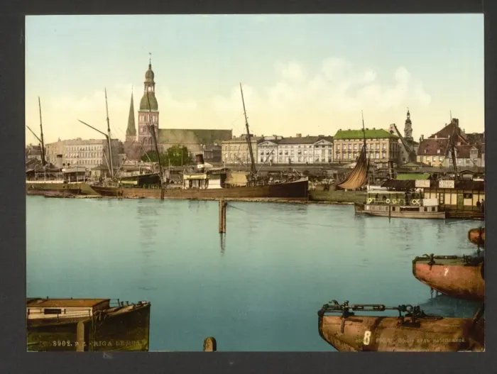 Framed Print : The quay, Riga, Russia, (i. e. Latvia) Framed Print : The quay, Riga, Russia, (i. e. Latvia)