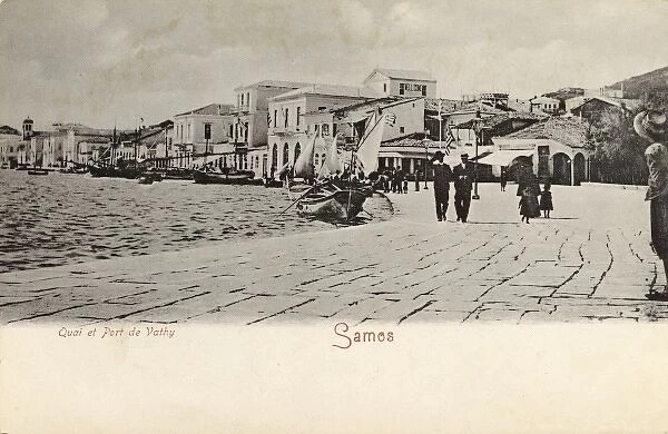 Quayside of the the Port of Vathy, Samos, Greece