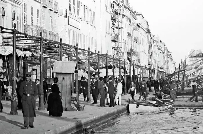 Framed Print : The Quayside, Toulon, France, Victorian period Framed Print : The Quayside, Toulon, France, Victorian period