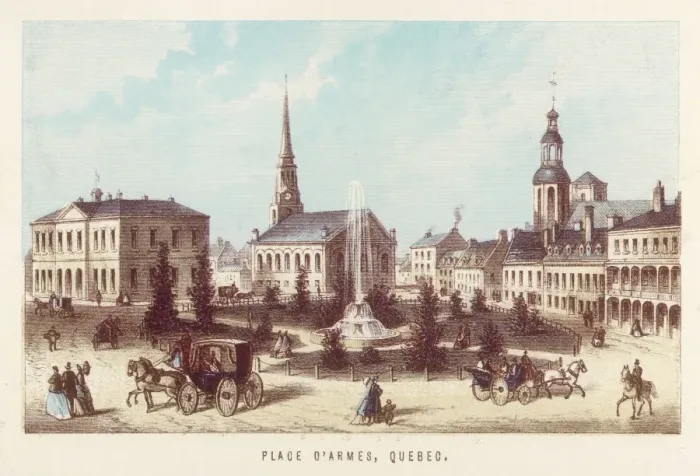 Framed Print : Quebec / Place D armes Framed Print : Quebec / Place D armes