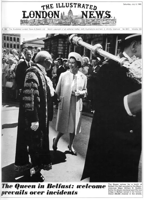 Framed Print : The Queen in Belfast, ILN cover, 1966 Framed Print : The Queen in Belfast, ILN cover, 1966