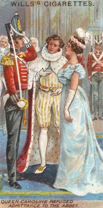 Framed Print : Queen Caroline refused admittance to Abbey Framed Print : Queen Caroline refused admittance to Abbey