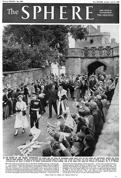 The Queen and Duke of Edinburgh at Lithlingow, West Lothian