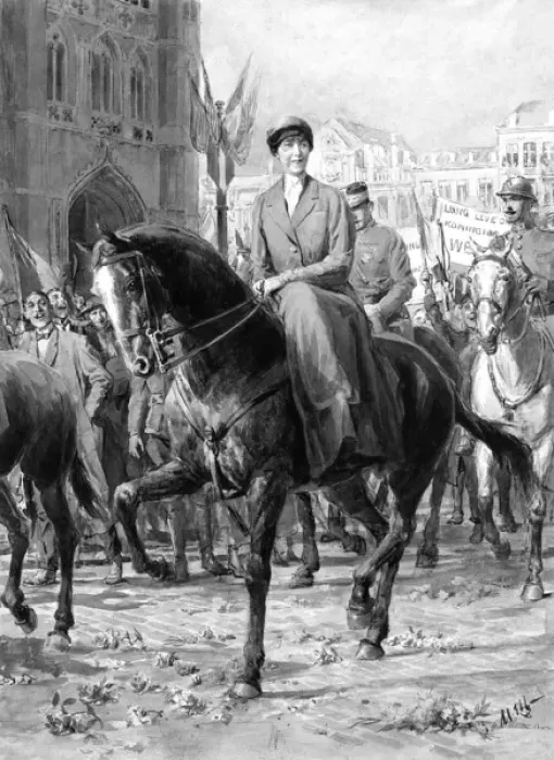 Framed Print : Queen Elisabeth of Belgium on horseback Framed Print : Queen Elisabeth of Belgium on horseback