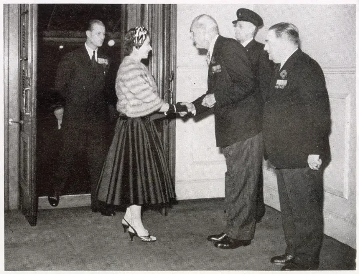 Framed Print : Queen Elizabeth II and The Duke of Edinburgh are welcomed by Sir Ian Fraser, President of the British Legion at The Festival of Remembrance at The Royal Albert Hall on Armistice Day (11th November) evening. Date: 1955 Framed Print : Queen Elizabeth II and The Duke of Edinburgh are welcomed by Sir Ian Fraser, President of the British Legion at The Festival of Remembrance at The Royal Albert Hall on Armistice Day (11th November) evening. Date: 1955