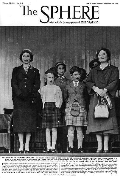 Queen Elizabeth II and family at the Highland Gathering