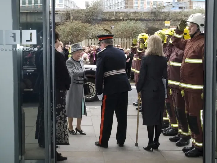 Framed Print : Queen Elizabeth II opening the new LFB Headquarters