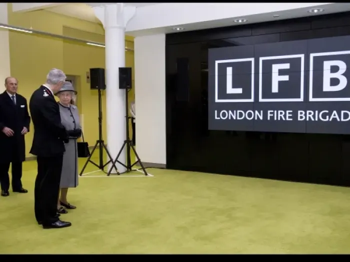 Framed Print : Queen Elizabeth II opening the new LFB Headquarters Framed Print : Queen Elizabeth II opening the new LFB Headquarters