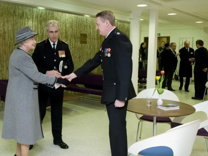 Framed Print : Queen Elizabeth II opening the new LFB Headquarters Framed Print : Queen Elizabeth II opening the new LFB Headquarters