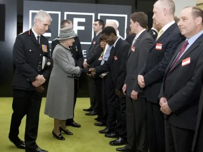 Framed Print : Queen Elizabeth II opening the new LFB Headquarters Framed Print : Queen Elizabeth II opening the new LFB Headquarters