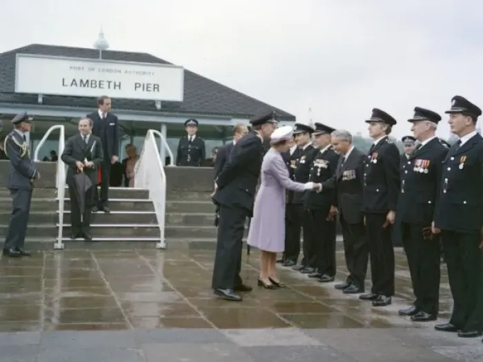 Framed Print : Queen Elizabeth II and Prince Philip at Lambeth Pier Framed Print : Queen Elizabeth II and Prince Philip at Lambeth Pier