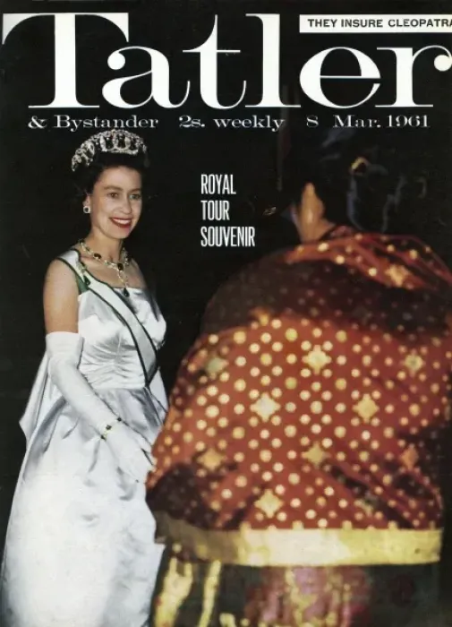Framed Print : Queen Elizabeth II - royal tour of India Tatler front cover Framed Print : Queen Elizabeth II - royal tour of India Tatler front cover