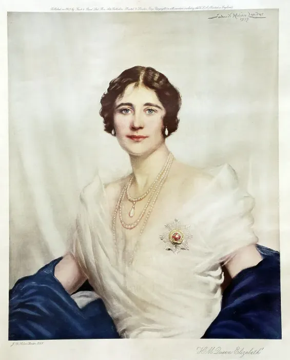 Framed Print : Queen Elizabeth, portrait by John St Helier Lander Framed Print : Queen Elizabeth, portrait by John St Helier Lander