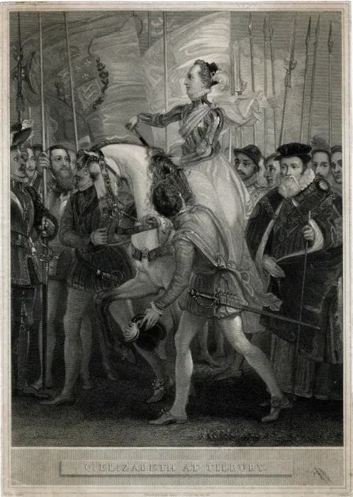 Framed Print : Queen Elizabeth at Tilbury Framed Print : Queen Elizabeth at Tilbury