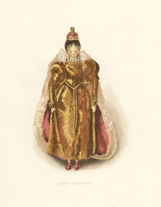 Framed Print : Queen Elizabeth wooden doll dressed by young Princess Framed Print : Queen Elizabeth wooden doll dressed by young Princess