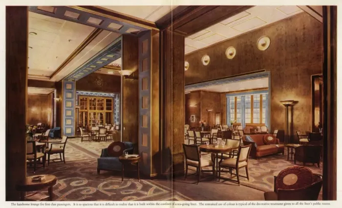 Framed Print : Queen Elizabeths first class passenger lounge Framed Print : Queen Elizabeths first class passenger lounge