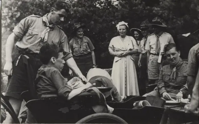 Framed Print : Queen Juliana with Dutch boy scouts Framed Print : Queen Juliana with Dutch boy scouts