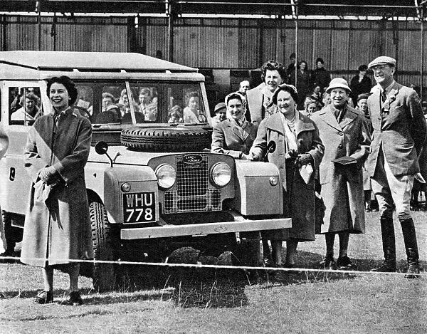 The Queen with a Land-Rover at Badminton Horse Trials
