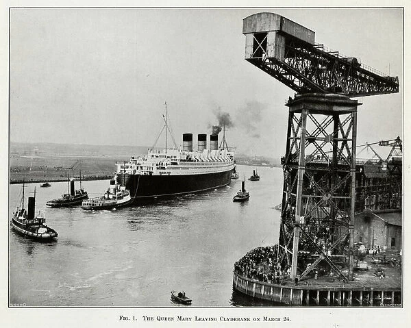 Queen Mary leaving Clydebank