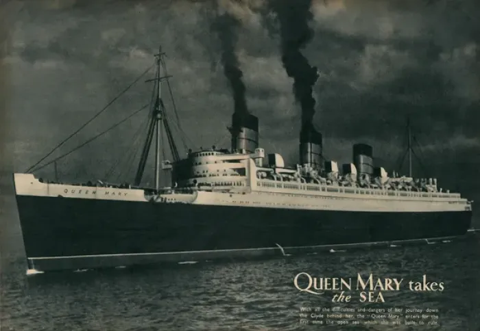 Framed Print : Queen Mary Ocean Liner, takes to the sea Framed Print : Queen Mary Ocean Liner, takes to the sea
