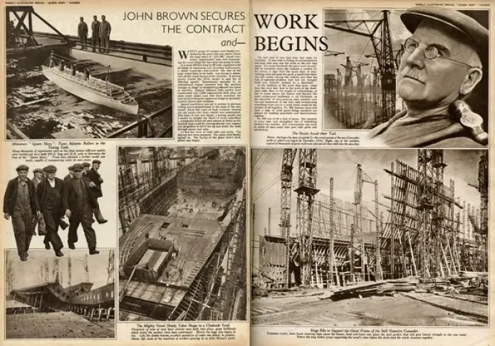 Framed Print : Queen Mary Ocean Liner work begins Framed Print : Queen Mary Ocean Liner work begins
