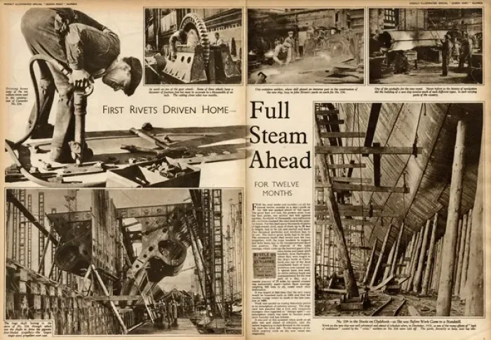 Framed Print : Queen Mary Ocean Liner work begins Framed Print : Queen Mary Ocean Liner work begins