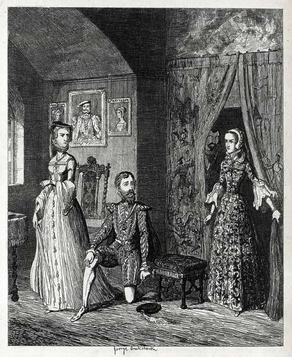 Framed Print : Queen Mary surprising Courtenay and Princess Elizabeth Framed Print : Queen Mary surprising Courtenay and Princess Elizabeth