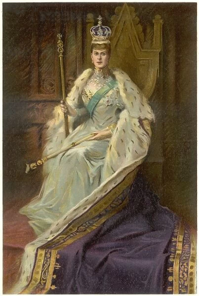 Queen Mary on Throne