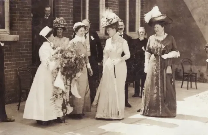 Framed Print : Queen Mary visiting Coombe Hospital, Ireland Framed Print : Queen Mary visiting Coombe Hospital, Ireland