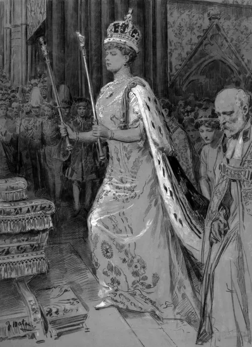 Framed Print : Queen Marys procession to the throne Framed Print : Queen Marys procession to the throne
