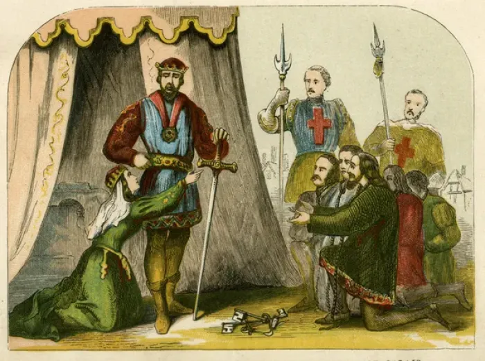 Framed Print : Queen Philippa interceding for the burghers of Calais Framed Print : Queen Philippa interceding for the burghers of Calais