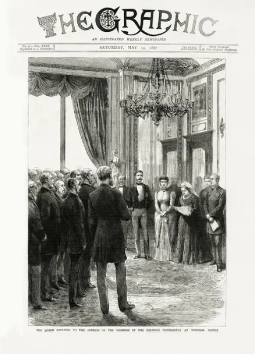 Framed Print : The Queen replying to the members of the Colonial Conference Framed Print : The Queen replying to the members of the Colonial Conference