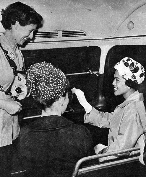 Queen Sirikit of Thailand on a London Bus