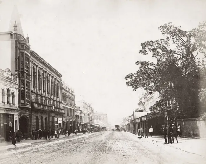 Framed Print : Queen Street, Brisbane, Queensland, Australia, 1880 s Framed Print : Queen Street, Brisbane, Queensland, Australia, 1880 s