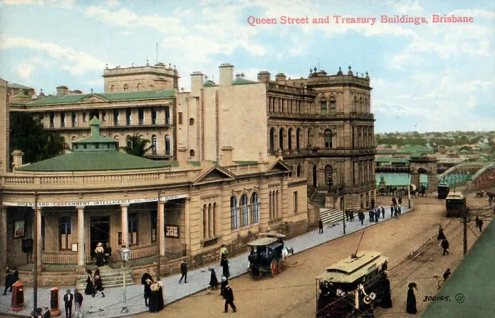 Framed Print : Queen Street and Treasury Buildings, Brisbane, Australia Framed Print : Queen Street and Treasury Buildings, Brisbane, Australia