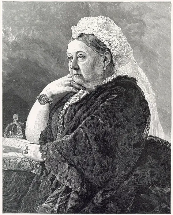 Framed Print : Queen Victoria (1819 - 1901), Queen of the United Kingdom of Great Britain and Ireland from 20 June 1837 until her death in 1901. Wearing a bracelet with a miniature picture of her beloved husband Albert who died in 1861. Date: 1897 Framed Print : Queen Victoria (1819 - 1901), Queen of the United Kingdom of Great Britain and Ireland from 20 June 1837 until her death in 1901. Wearing a bracelet with a miniature picture of her beloved husband Albert who died in 1861. Date: 1897