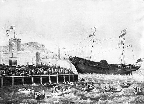 Queen Victoria arriving by boat in Belfast in 1849