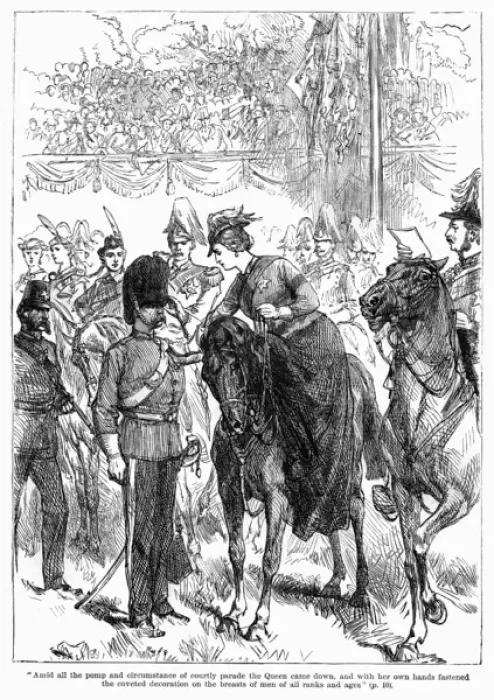 Framed Print : Queen Victoria awarding medals in Hyde Park, London Framed Print : Queen Victoria awarding medals in Hyde Park, London