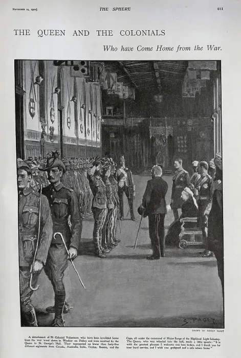 Framed Print : Queen Victoria meeting colonial volunteers Framed Print : Queen Victoria meeting colonial volunteers
