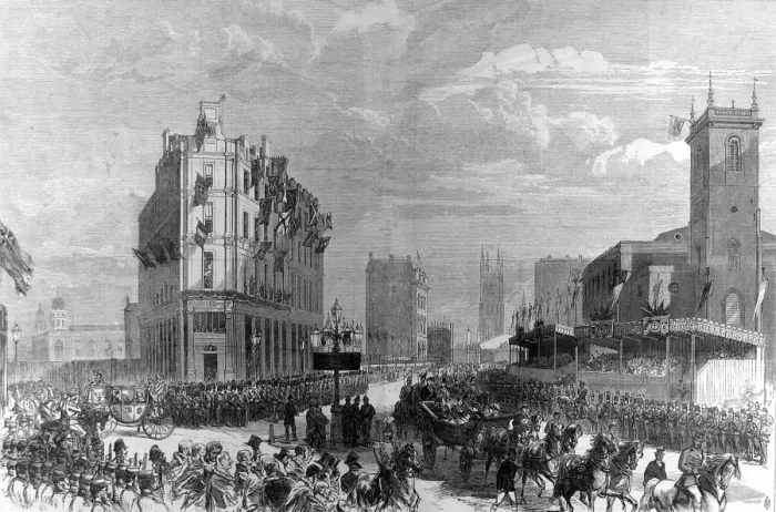 Framed Print : Queen Victoria opening the Holborn Valley Viaduct, 1869