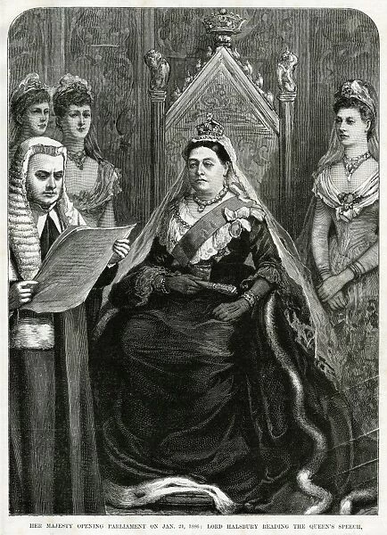 Queen Victoria opening Parliament 1886