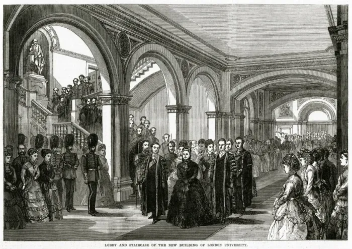 Framed Print : Queen Victoria opens new building of London University 1870 Framed Print : Queen Victoria opens new building of London University 1870