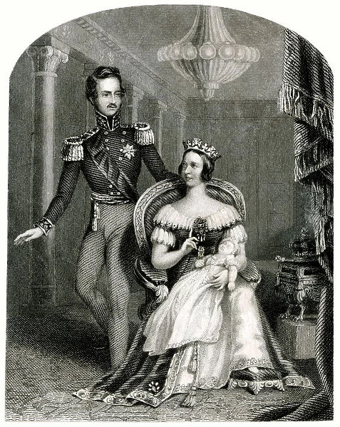 Queen Victoria and Prince Albert with Baby Prince Edward