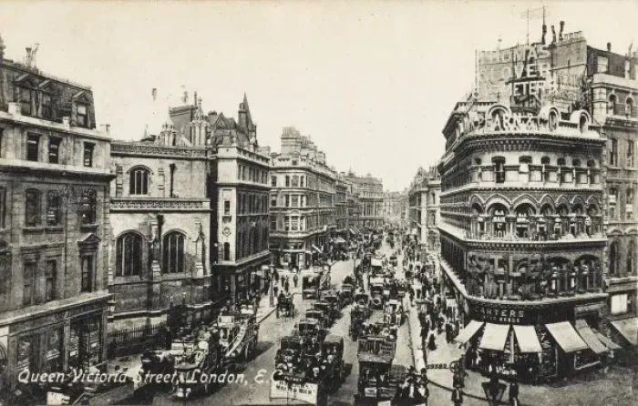 Framed Print : Queen Victoria Street, London Framed Print : Queen Victoria Street, London