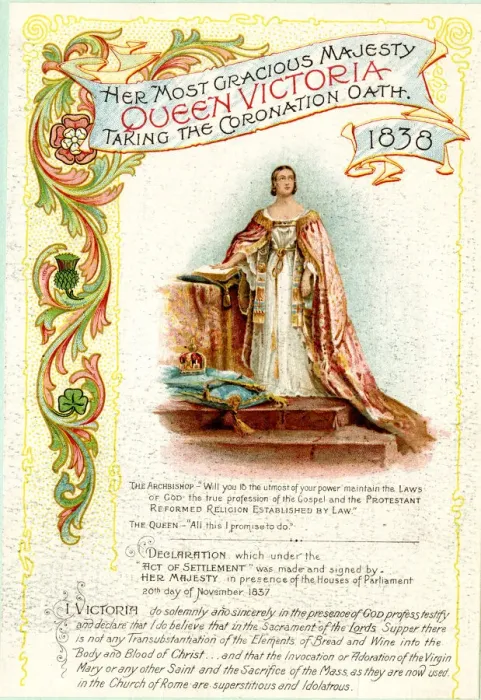 Framed Print : Queen Victoria taking the Coronation Oath, 1838