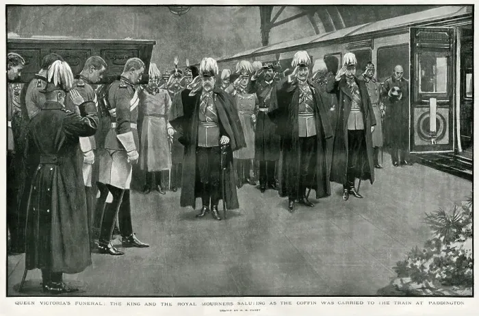Framed Print : Queen Victoria's coffin at Paddington station Framed Print : Queen Victoria's coffin at Paddington station