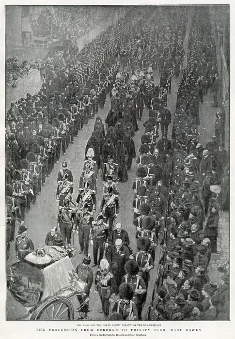 Framed Print : Queen Victoria's Funeral - Royal Mourners Following Coffin Framed Print : Queen Victoria's Funeral - Royal Mourners Following Coffin